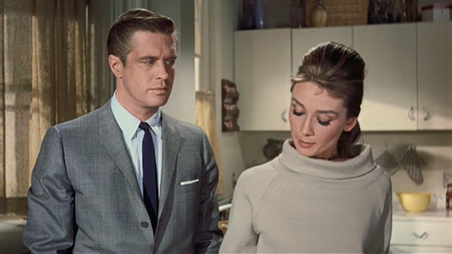 Audrey Hepburn movie costume in film Breakfast at Tiffany's(1961), the complete wardrobe of Holly Golightly:Light khaki cropped sweater with black pants