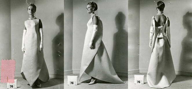 Model wearing Balenciaga evening dress, 1965. © Balenciaga House Archives, Paris