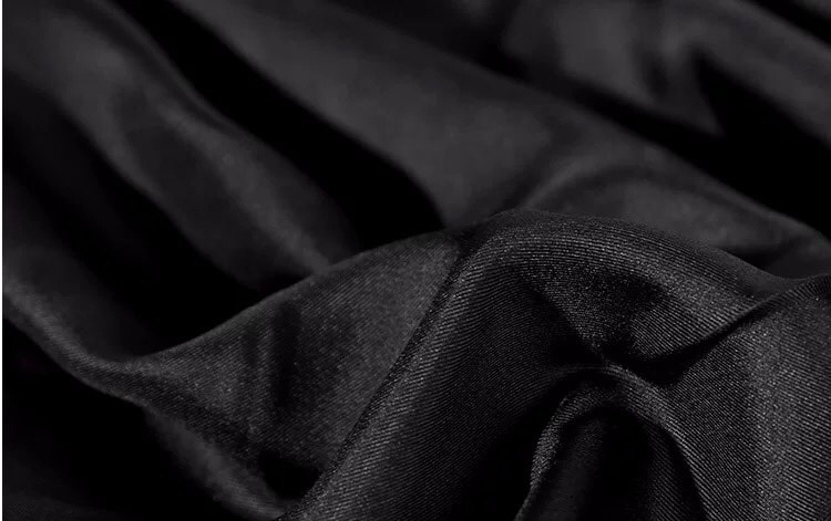Black silk twill fabric 16mm