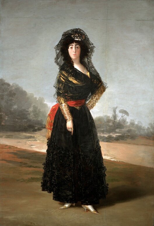 Elegant style icon wardrobe essentials: The Little Black Dress: Duchess of Alba wearing in black dress by Francisco Goya, 1797