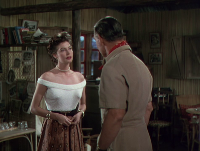 Ava Gardner with Clark Gable in film Mogambo, 1953