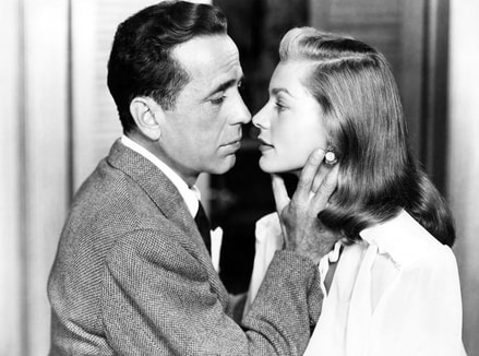 Lauren Bacall with Humphery Bogart in film To have and to have not, 1945