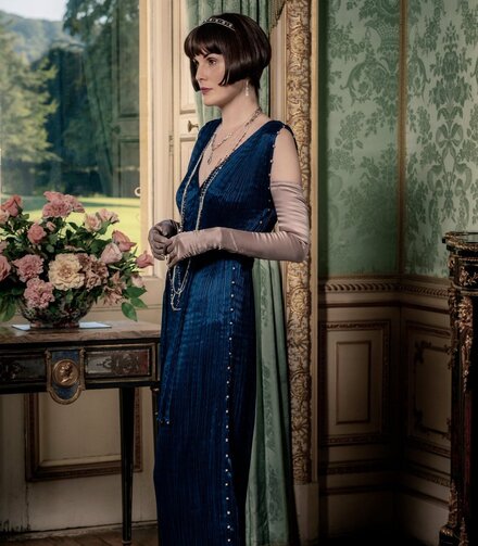 Lady Mary wearing Delphos dress in tv series Downton Abbey