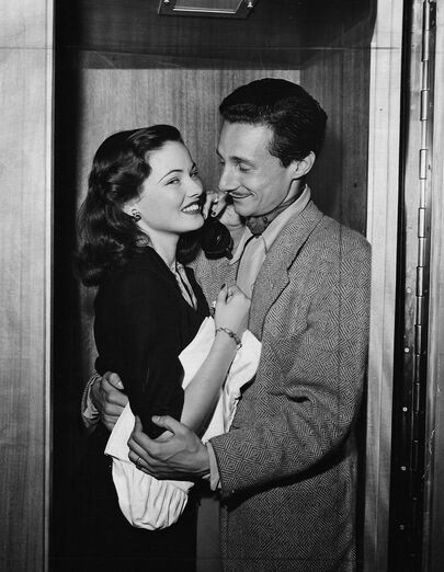 Gene Tierney with her first husband Oleg Cassini, official designer of Jackie Kennedy