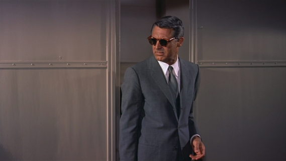 Cary Grant's iconic grey suit in film North by Northwest by Alfred Hitchcock