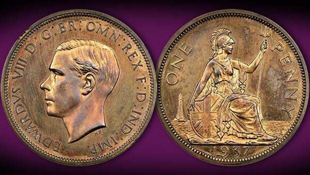 Edward VIII rare copper coin was sold for 163,000 (133,000 pounds) at auction