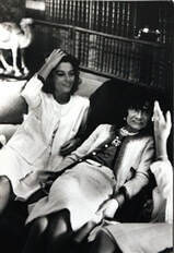 Anouk Aimée in Coco Chanel suit with Coco Chanel in 1970