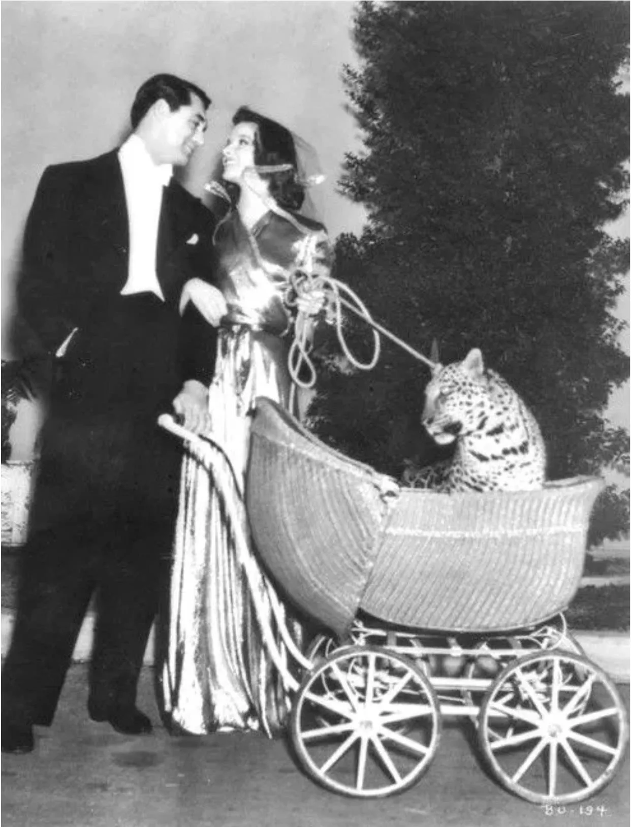 Cary Grant with Katharine Hepburn in film Bringing Up Baby (1938)