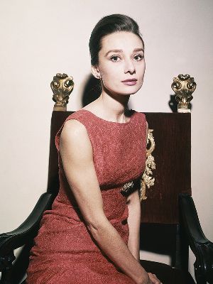 Audrey Hepburn in red dress 