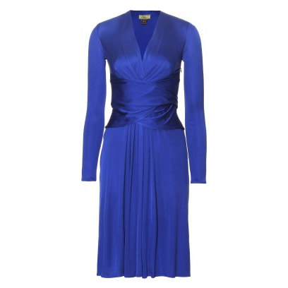 Kate Middleton blue silk jersey knit wrap dress by Issa London or her announcement of engagement with Prince William