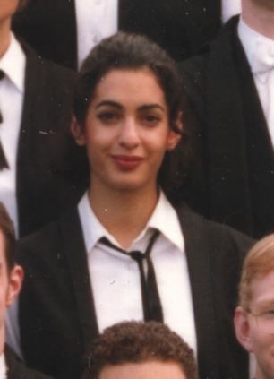 Amal Alamuddin as a college freshers photo at St Hugh's Oxford University in 1996