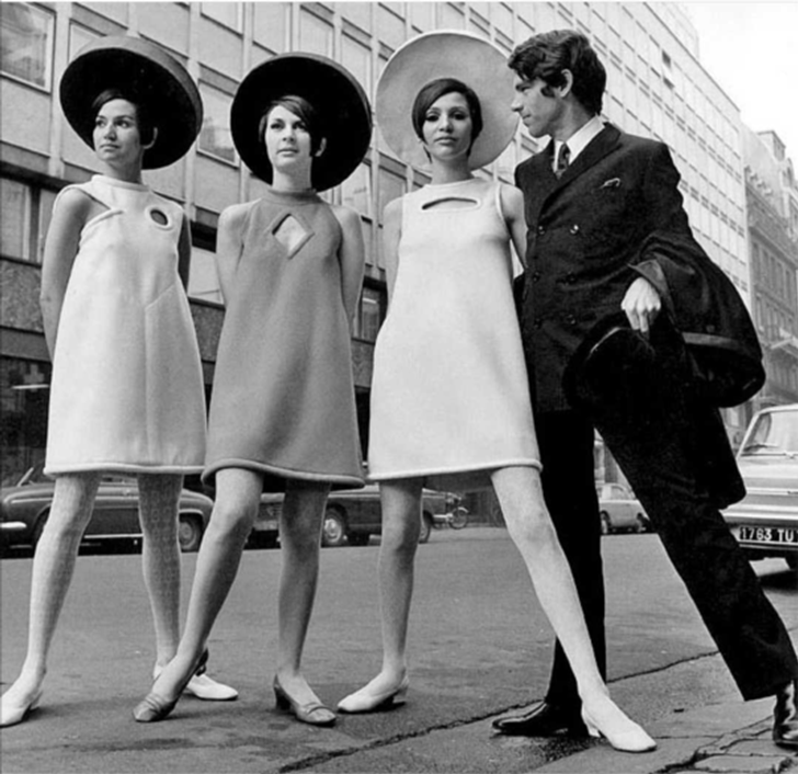 Pierre Cardin Mod chic outfits in 1970s