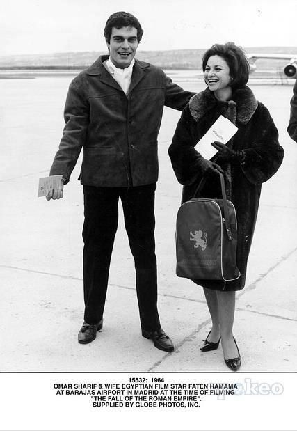 Omar Shariff with Faten Hamama, Madrid, Spain, 1964