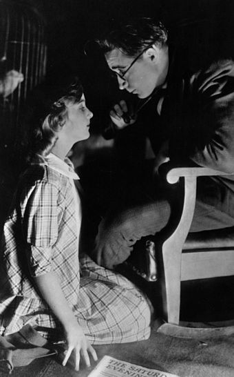 Carole Lombard with Monte Blue at age 12 in her film debut, A Perfect Crime (1921).