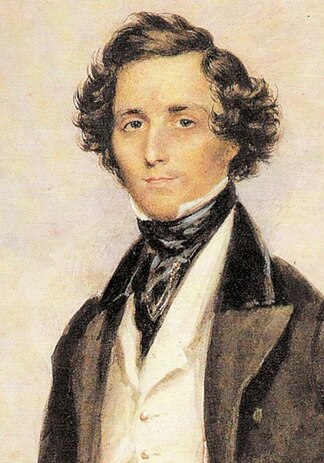 Portrait of Mendelssohn by the English miniaturist James Warren Childe, 1839