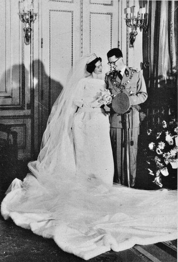 La Reina Fabiola con El Rey Balduino de Bélgica en su boda, 1960