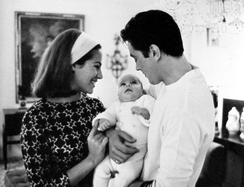 Alain Delon with his wife Natalie Delon and their son Anthony Delon