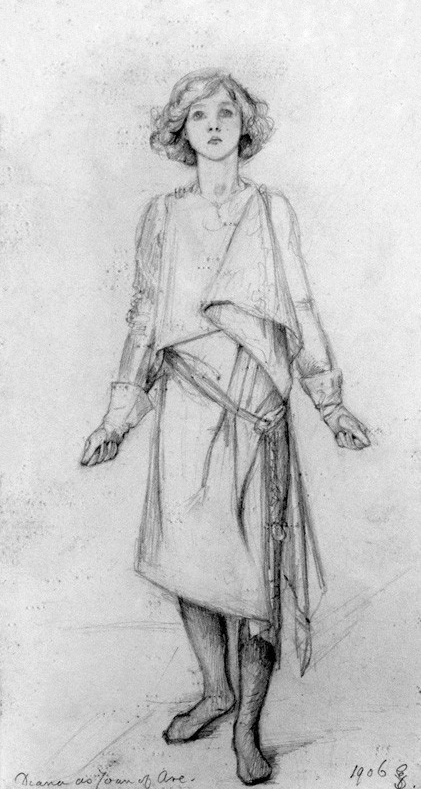 Pencil drawing of Lady Diana Manners, by Violet Manners, Duchess of Rutland, 1906