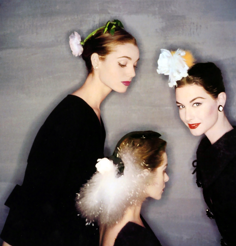 Elsa Martinelli, Candy Tannev & Nancy Berg in Balenciaga, Vogue, July 1954, photo by Clifford Coffin