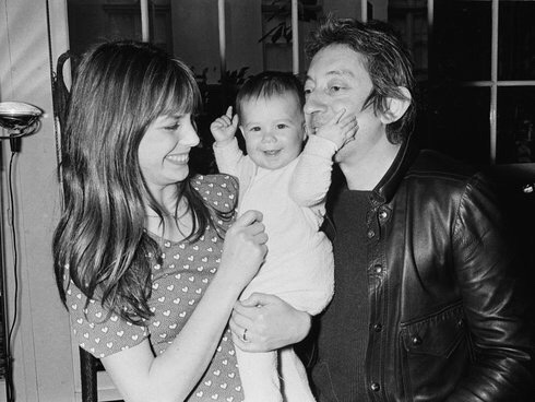 Jane Birkin with Serge Gainsbourg, and their daughter Charlotte Gainsbourg