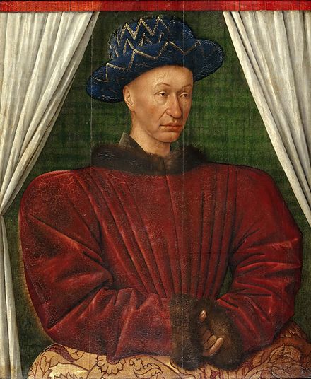 Portrait de Charles VII(1403-1461), par Jean Fouquet, vers 1445 ou 1450, musée du Louvre.