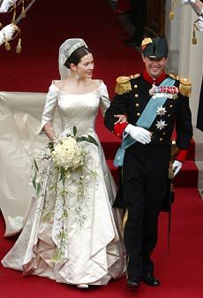 Mary and Crown Prince Frederik of Denmark on their wedding day