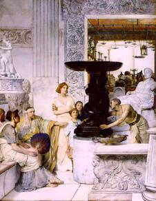 The Sculpture Gallery (1874) Oil on canvas, Private Collection by Lawrence Alma-Tadema