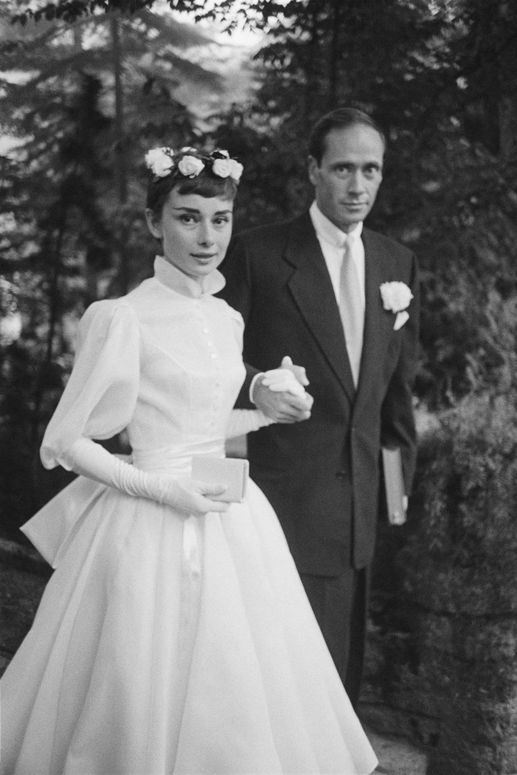 Audrey Hepburn wedding dress designed by Balmain