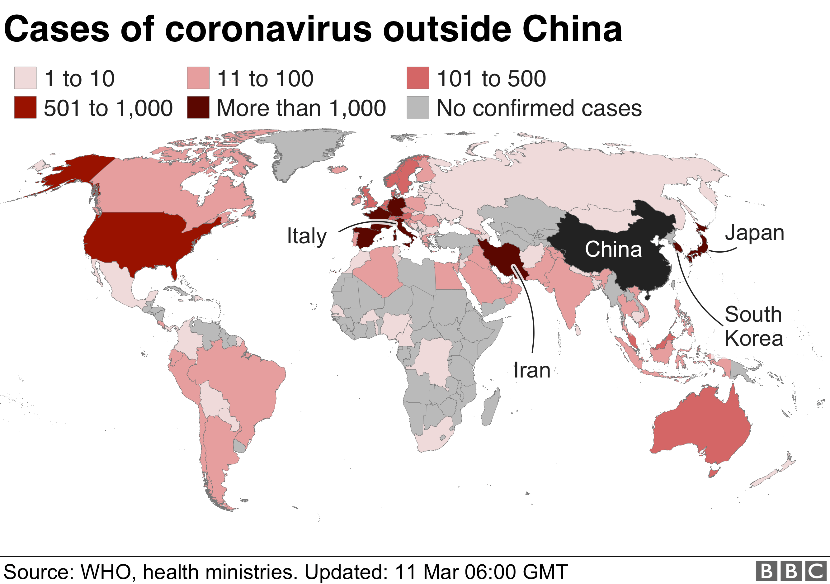 World map of coronavirus