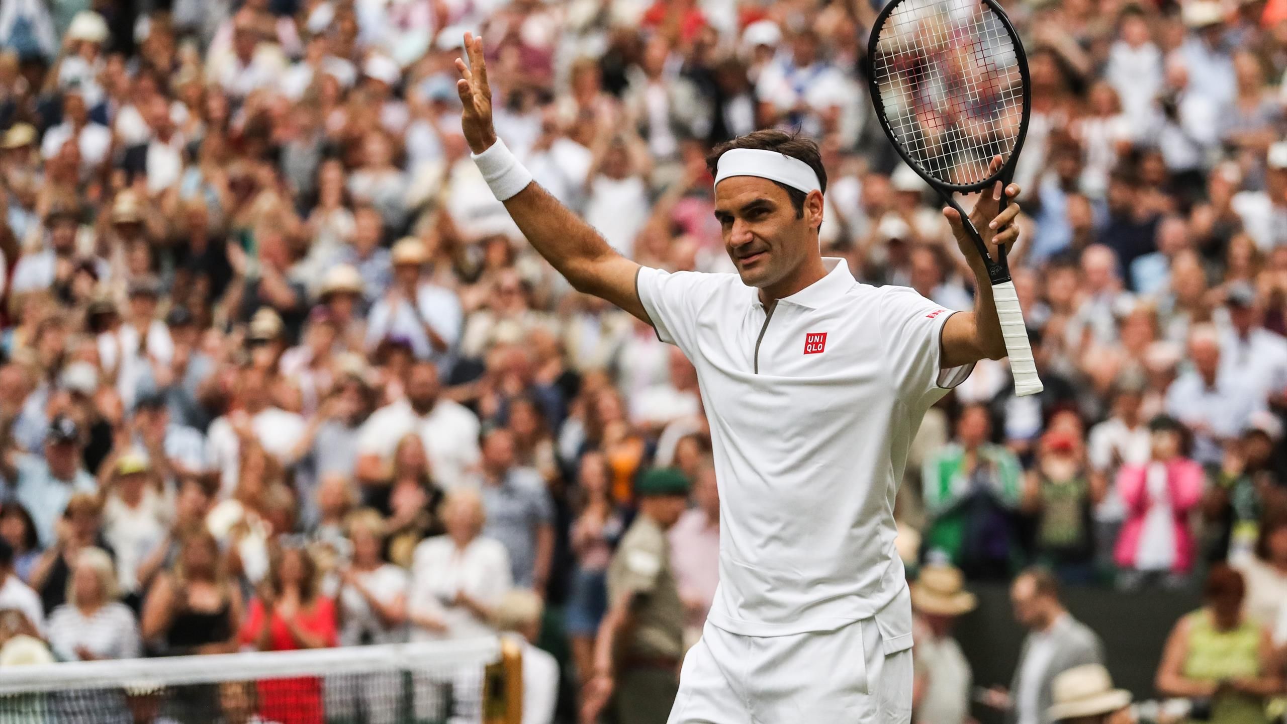 Swiss tennis player Roger Federer in Wimbledon 2019