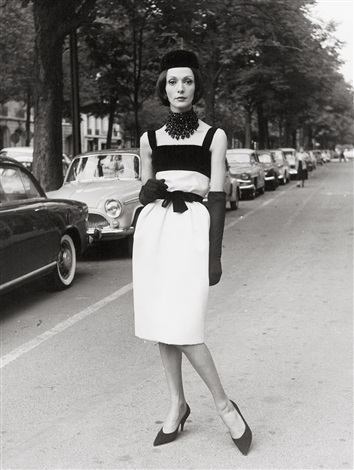 Model in Christian Dior dress, photo by Will Maywald, 1947