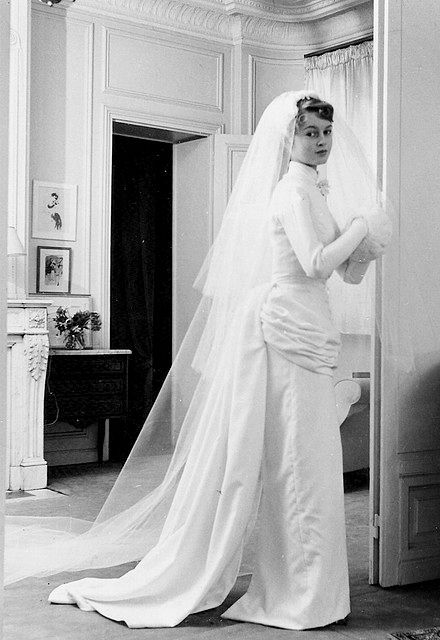 House of Balenciaga. Wedding Ensemble 1967. Ivory silk gazar and