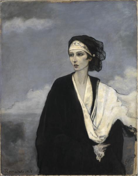 Romaine Brooks, Ida Rubinstein, 1917, oil on canvas, Smithsonian American Art Museum, Gift of the artist, 1968.18.10