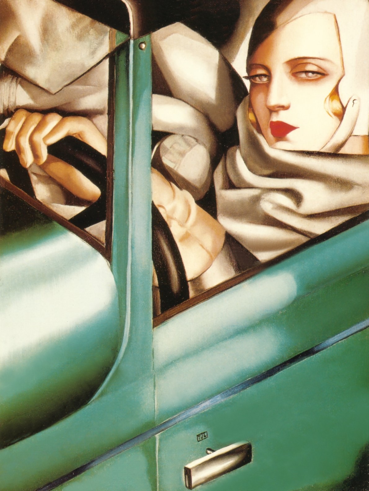 Tamara in a Green Bugatti, autoportrait by Tamara de Lempicka, 1929
