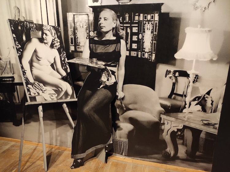 Photo of Tamara de Lempicka(16 May 1898 – 18 March 1980)working in her studio