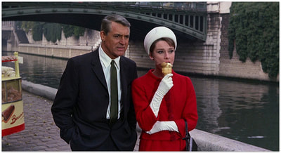 Cary Grant with Audrey Hepburn in film Charade