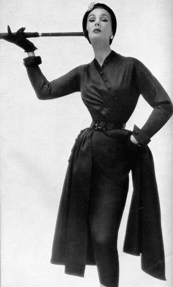 Barbara Goalen, dress by Susan Small, December 1950, Vogue (UK)