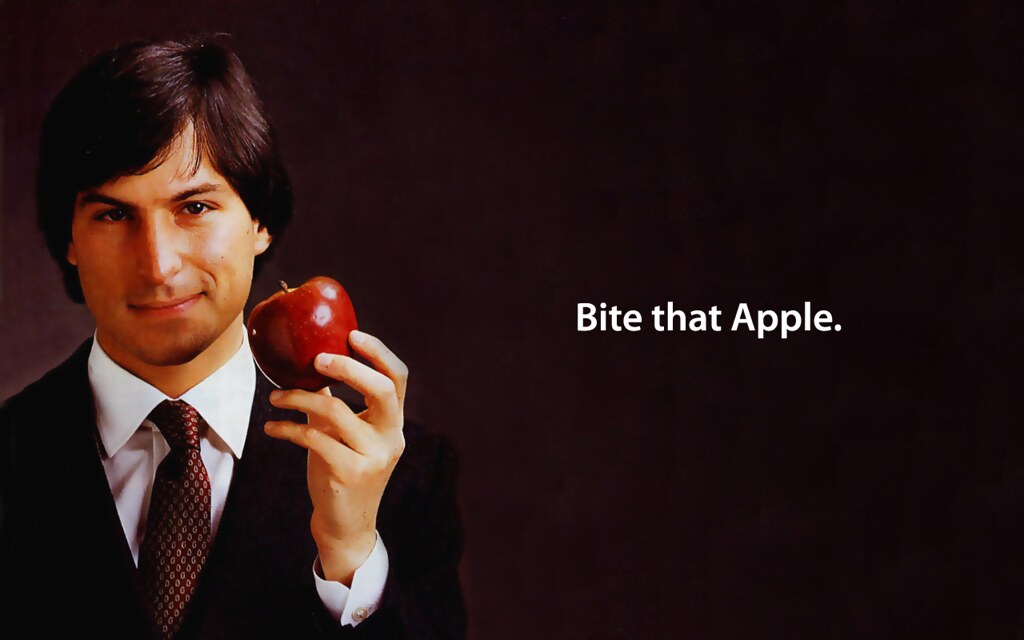 Steve Jobs with an apple