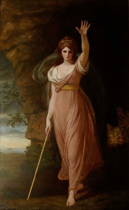 Emma as Circe at Waddesdon Manor, July to August 1782, by George Romney
