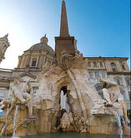 Fontana dei Quattro Fiumi(Fountain of Four Rivers) by Gian Lorenzo Bernini, Piazza Navona, Rome, Italy