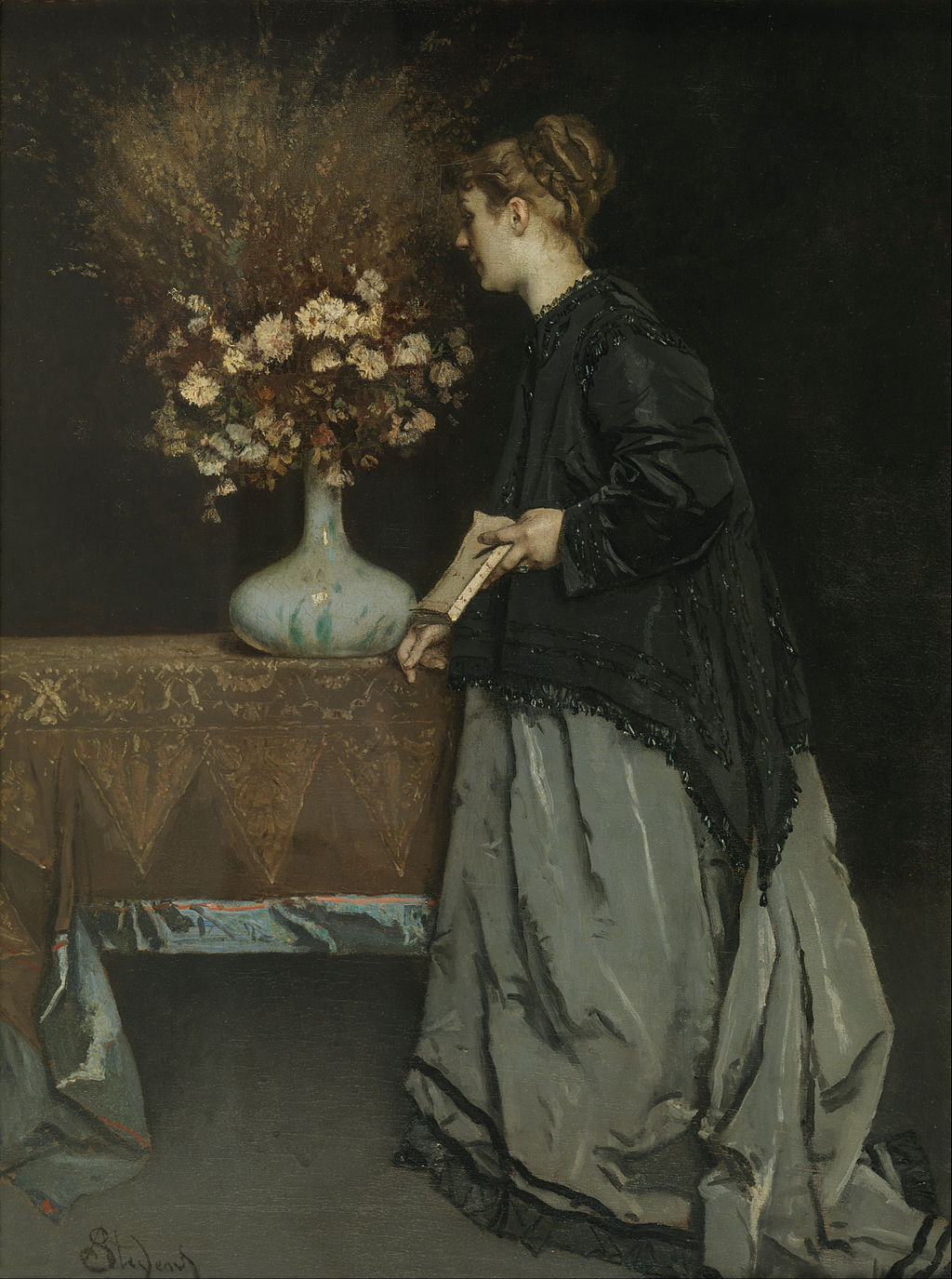 Fleurs d'automne, 1867, Alfred Stevens, musées royaux des beaux-arts de Belgique