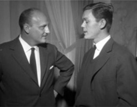 Pierre Balmain (left) with Erik Mortensen(1926-1998)
