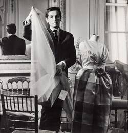 Pierre Cardin(2 July 1922 – 29 December 2020) French Italian Fashion and couture designer, young, jenue, 1957