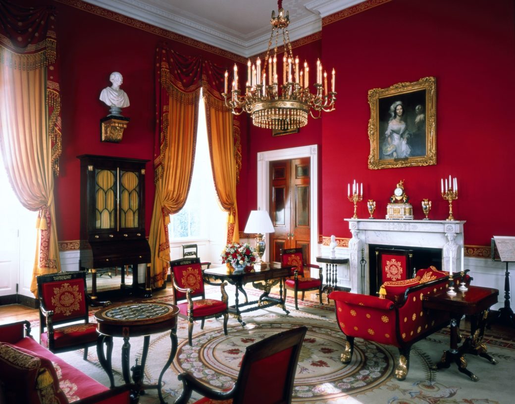 The Red Room of the White House, designed by Stéphane Boudin