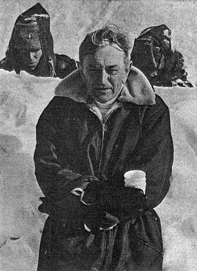 David Lean in Northern Finland in 1965 while shooting Doctor Zhivago