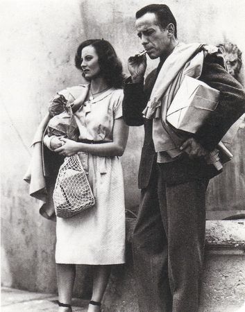 Michèle Morgan in film Passage to Marseille (1944) with Humphrey Bogart.