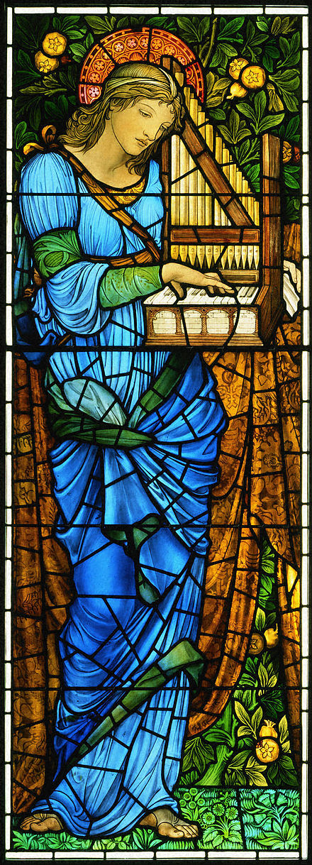 Saint Cecilia, c. 1900, Princeton University Art Museum, one of nearly thirty versions of a window designed by Edward Burne-Jones and executed by Morris & Co.