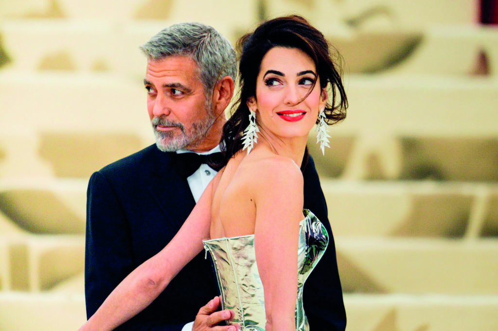 George Clooney(born May 6, 1961) with his second wife Amal Clooney