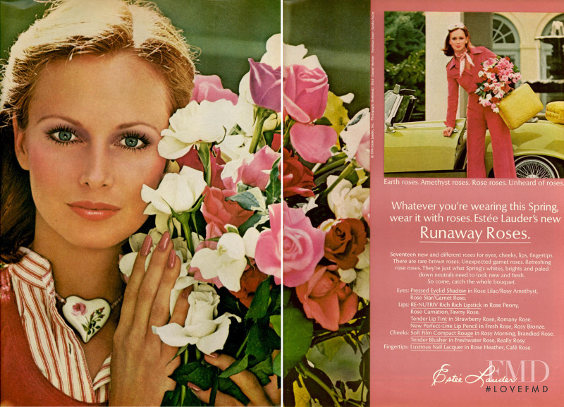 Karen Graham for Estee Lauder ad campaign, 1976