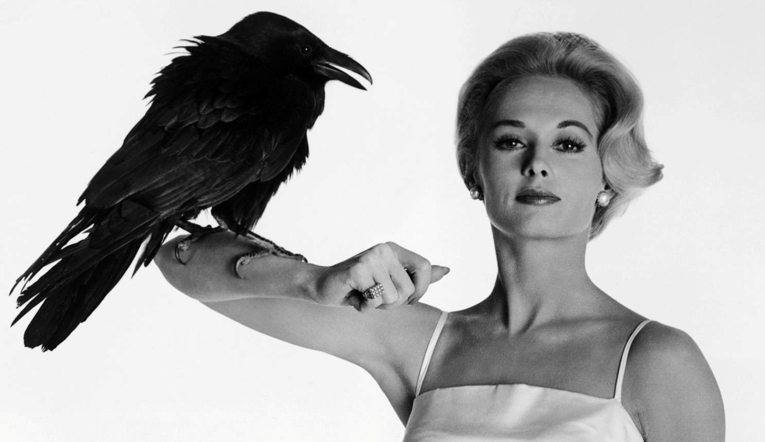 Tippi Hedren young with a bird